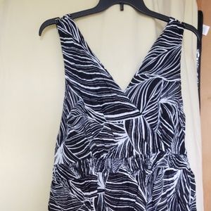 Plus Size Black and White Sundress, Cotton